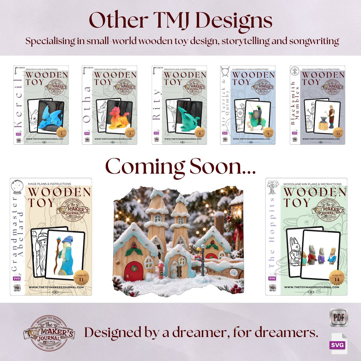 Rudolph & Sleigh Set Pattern PDF & SVG