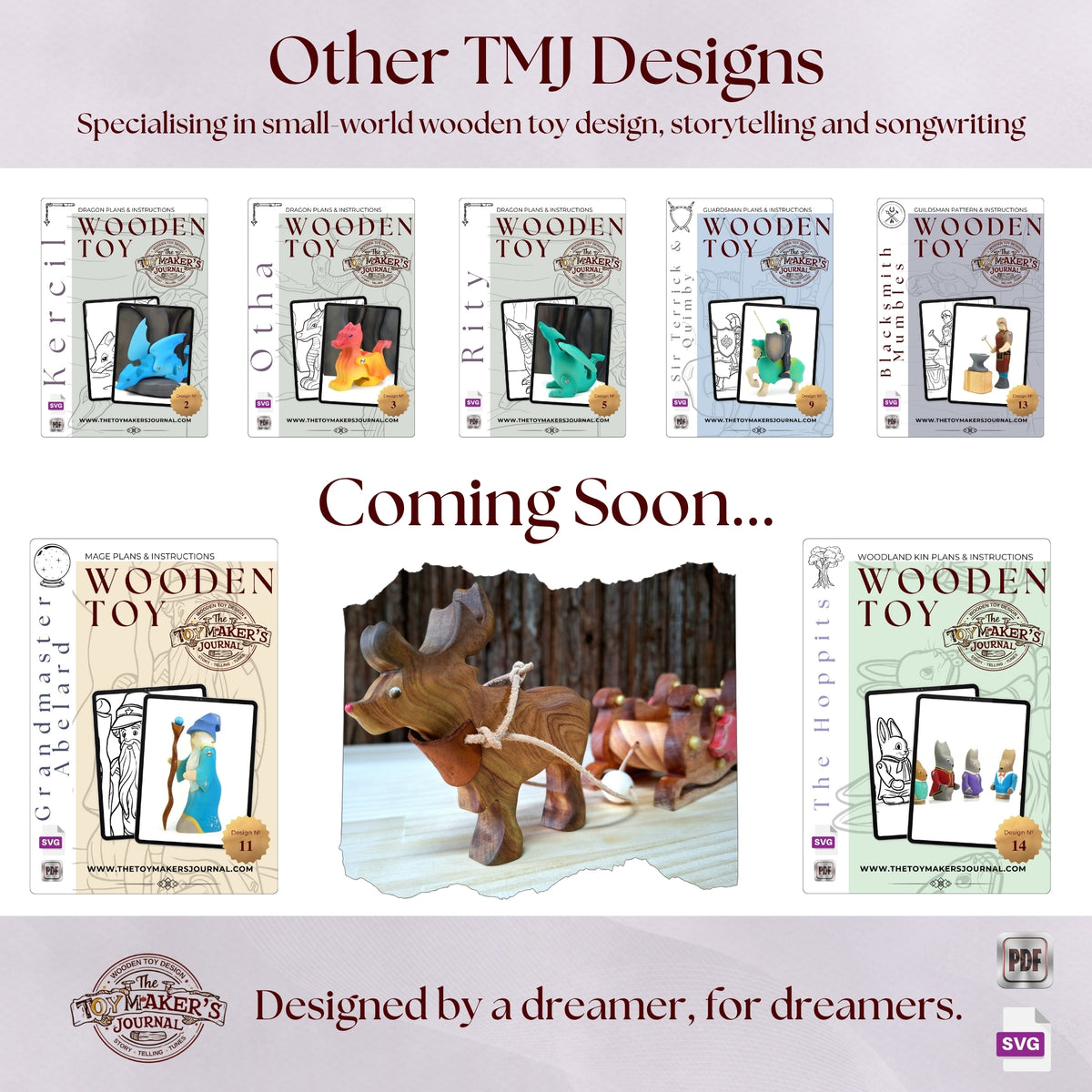 Kercil Dragon Wooden Figurine Pattern PDF & SVG