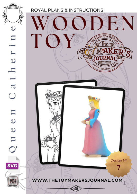 Queen Catherine Wooden Figurine Pattern PDF & SVG