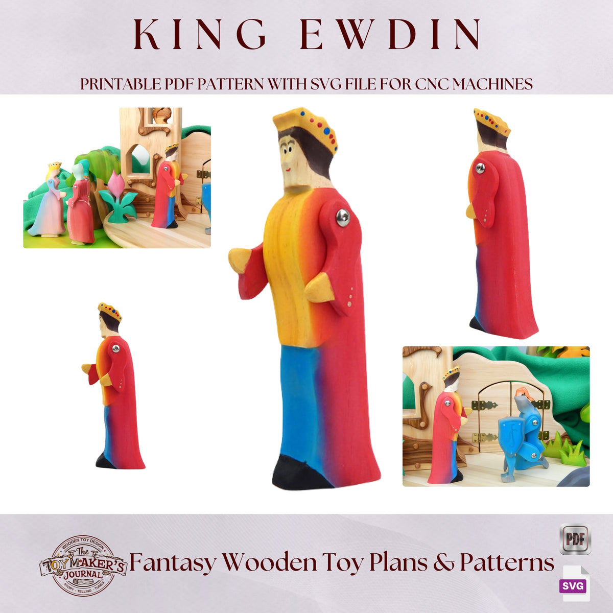 King Ewdin Wooden Figurine Pattern PDF & SVG