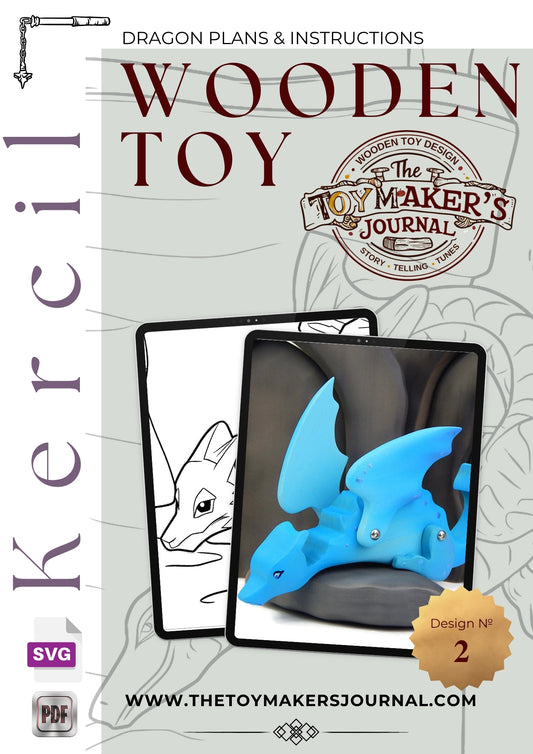 Kercil Dragon Wooden Figurine Pattern PDF & SVG