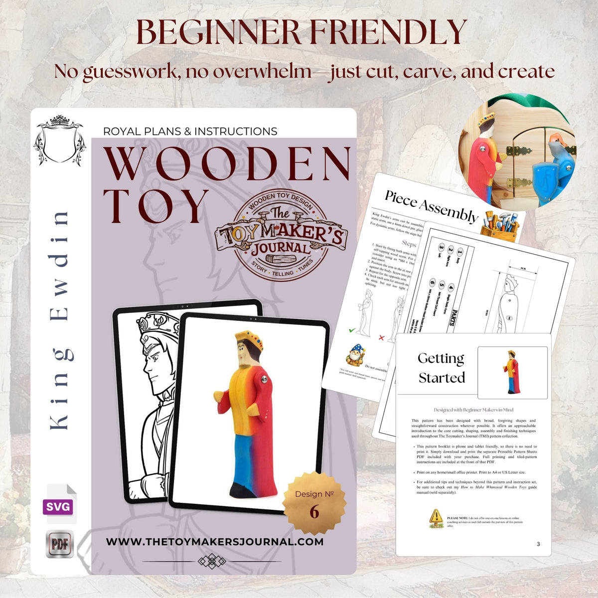 King Ewdin Wooden Figurine Pattern PDF & SVG