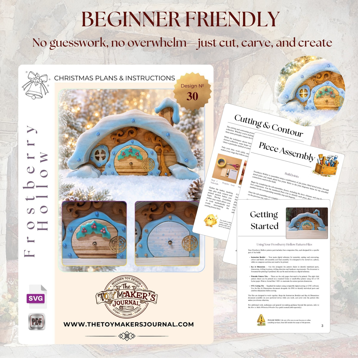 Frostberry Hollow Wooden Cottage Pattern PDF & SVG