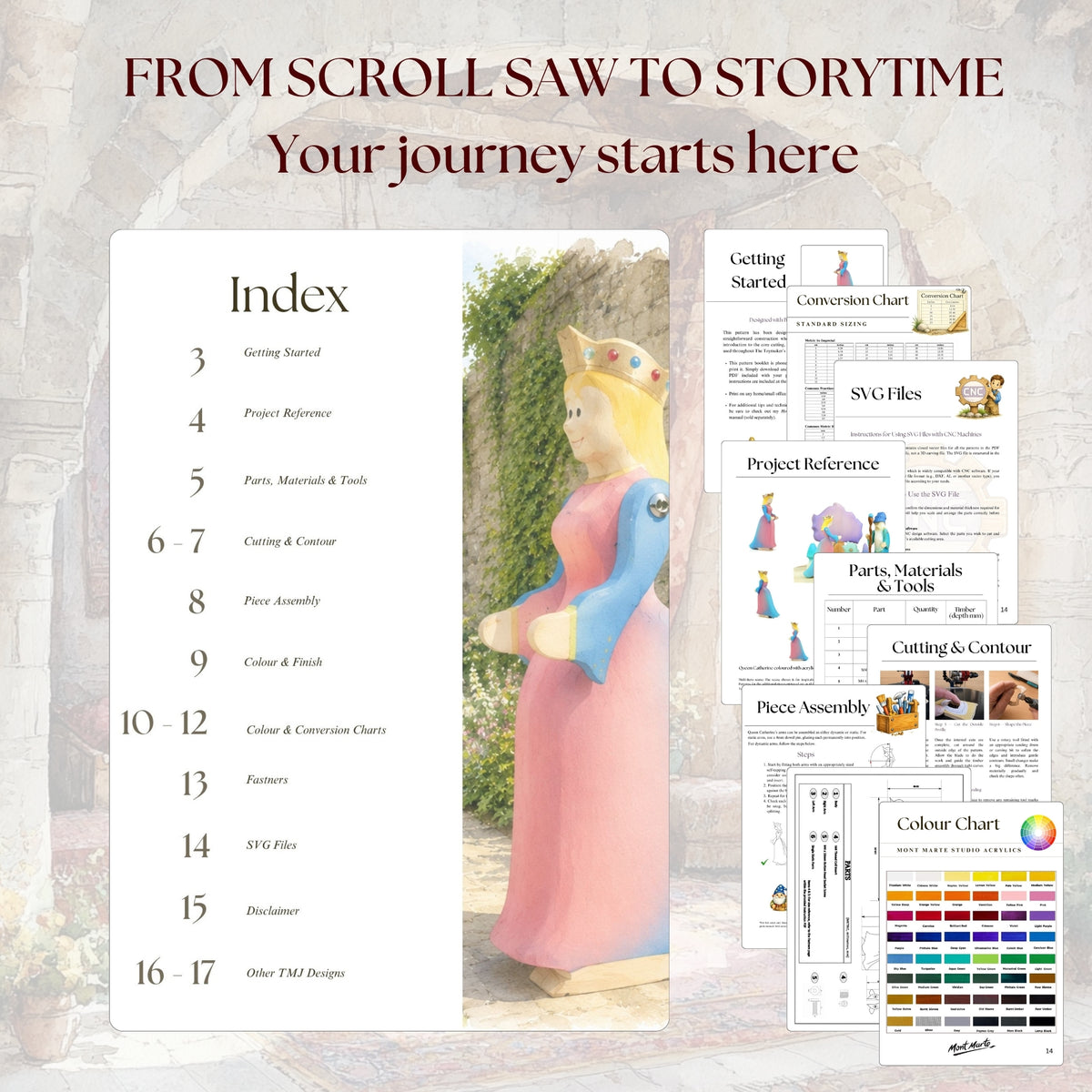 Queen Catherine Wooden Figurine Pattern PDF & SVG